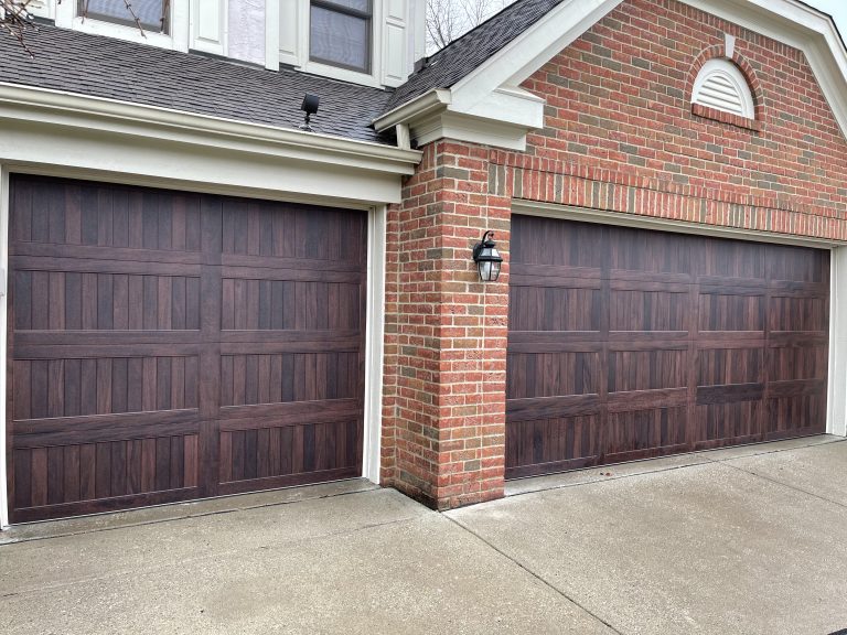 Mahogany Wood Grain Garage Doors