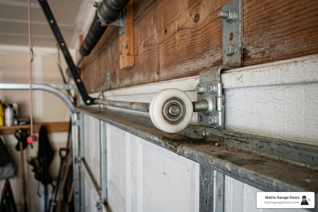 garage door rollers on a track - replace garage door rollers
